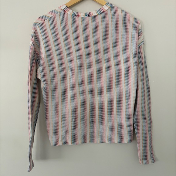 Peach Love California Rainbow Heart Long Sleeve Top – Size L Crop Retro Inspired - Picture 7 of 8